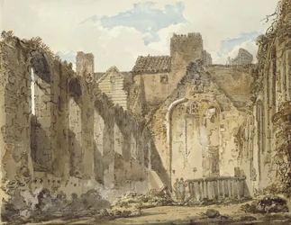 Les ruines de la chapelle dans le palais de Savoy, Londres, vers 1795-96